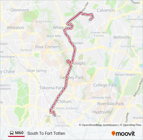 M60 Bus Line Map