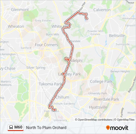 M60 Bus Line Map