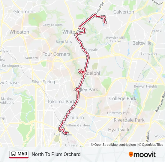 M60 Bus Line Map