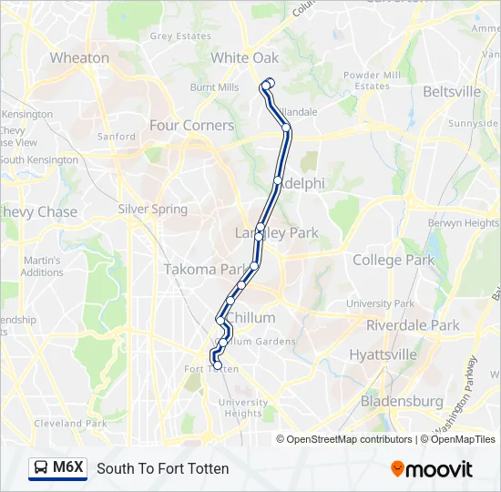 M6X Bus Line Map