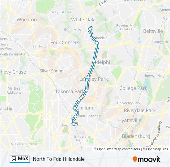M6X Bus Line Map