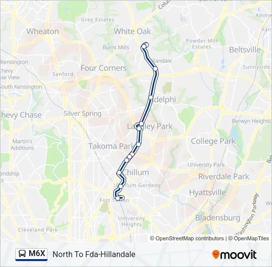 M6X Bus Line Map