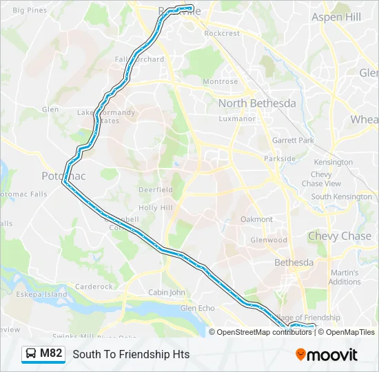 M82 Bus Line Map