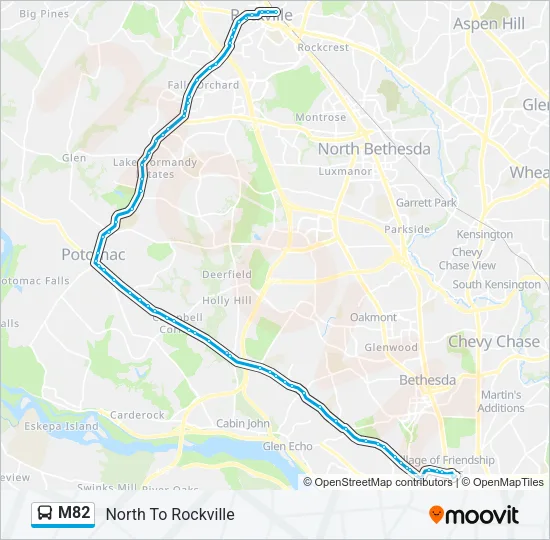 M82 Bus Line Map