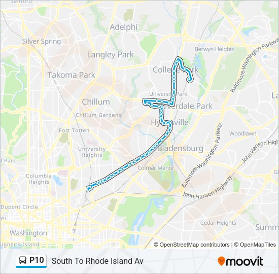 P10 Bus Line Map