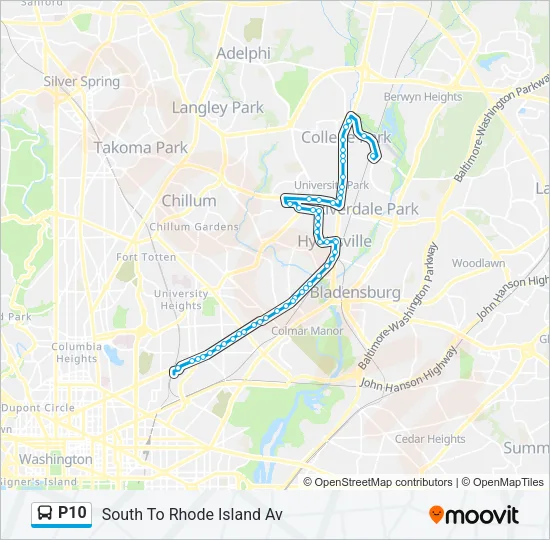 P10 Bus Line Map