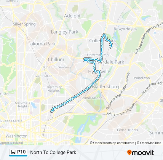 P10 Bus Line Map
