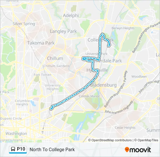P10 Bus Line Map