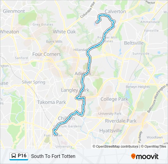 P16 Bus Line Map