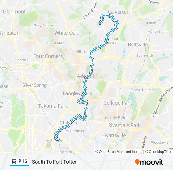 P16 Bus Line Map