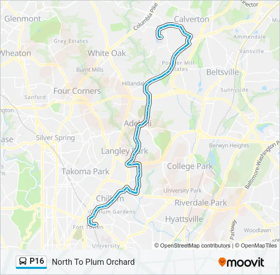 P16 Bus Line Map
