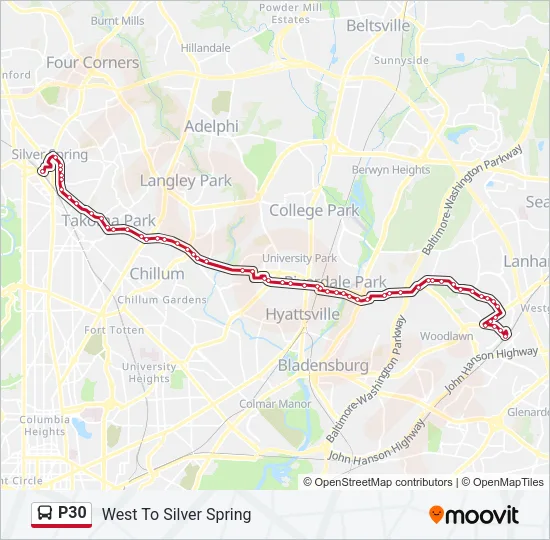 P30 Bus Line Map