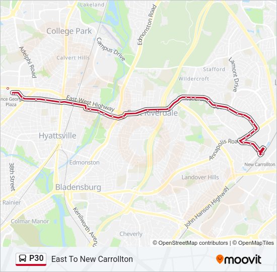 P30 Bus Line Map