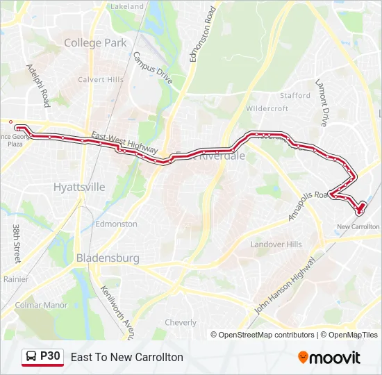 P30 Bus Line Map