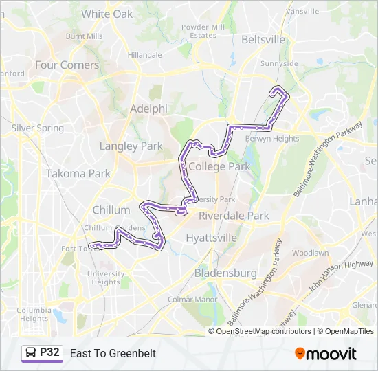 P32 Bus Line Map