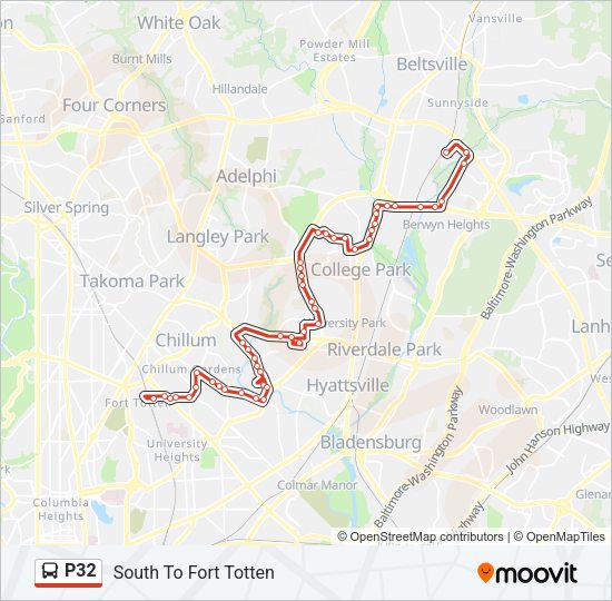 P32 Bus Line Map
