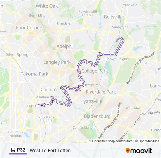 P32 Bus Line Map