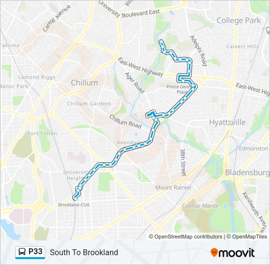 P33 Bus Line Map