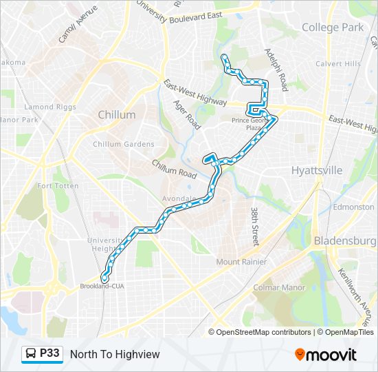 P33 Bus Line Map