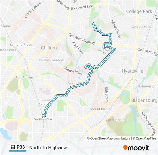 P33 Bus Line Map