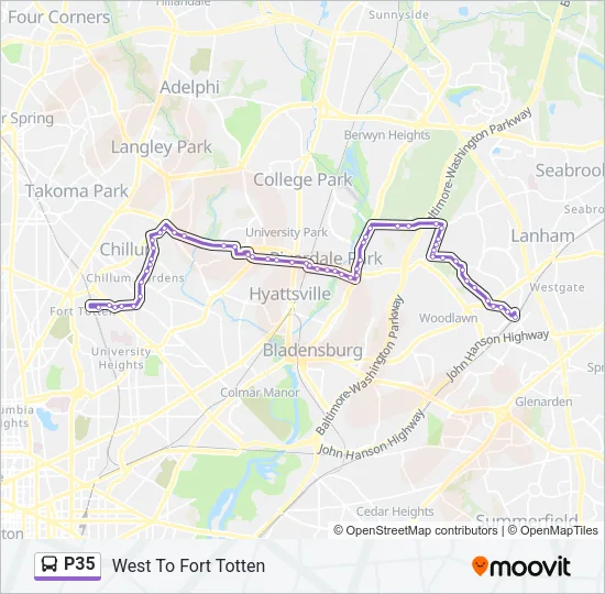 P35 Bus Line Map