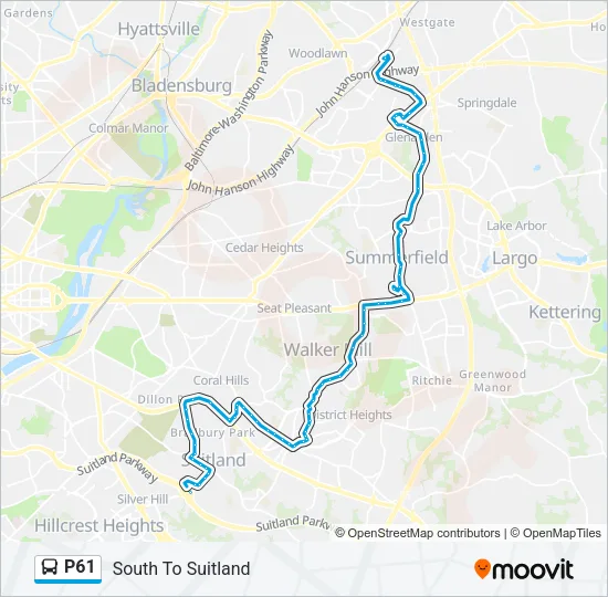 P61 Bus Line Map