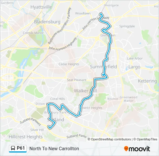 P61 Bus Line Map