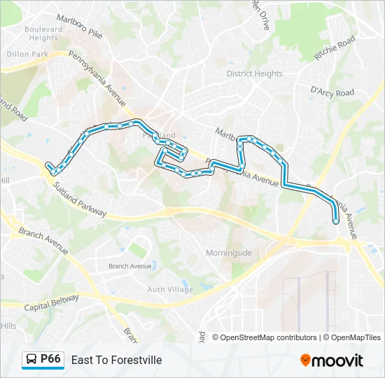 P66 Bus Line Map
