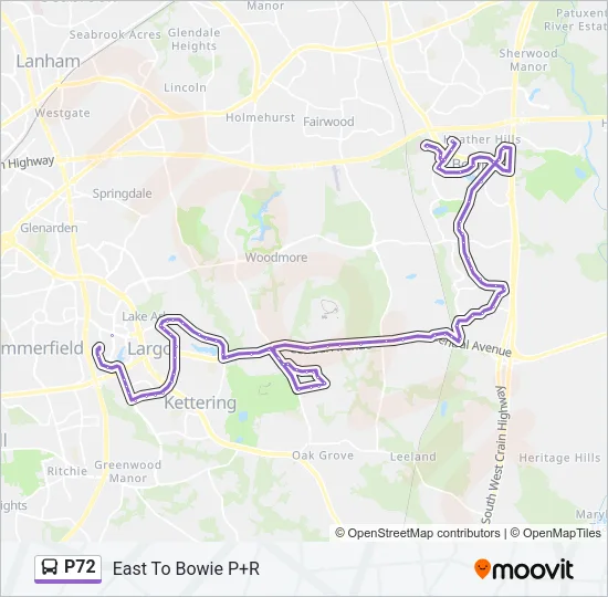 P72 Bus Line Map