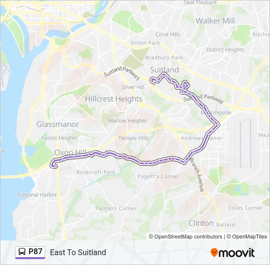 P87 Bus Line Map