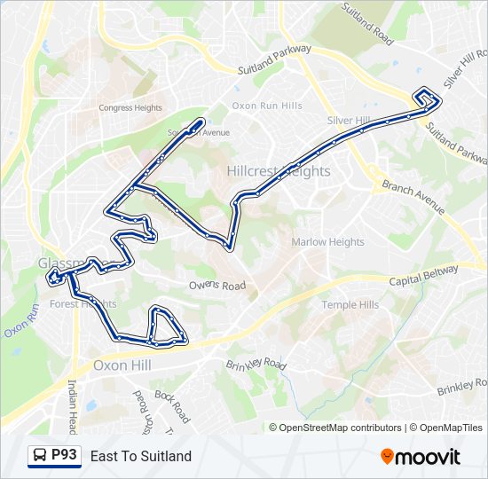 P93 Bus Line Map