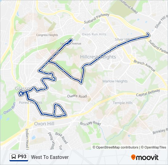 P93 Bus Line Map