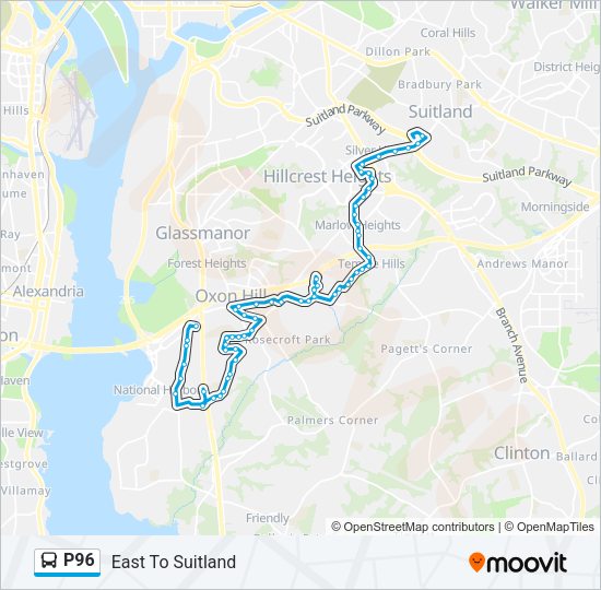 P96 Bus Line Map