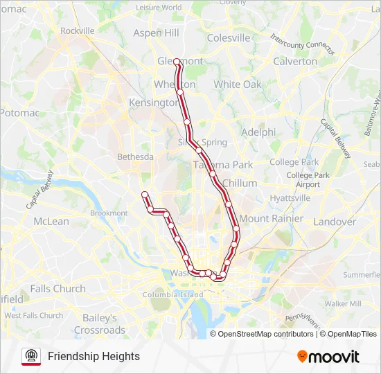 RED Route: Schedules, Stops & Maps - Friendship Heights (Updated)