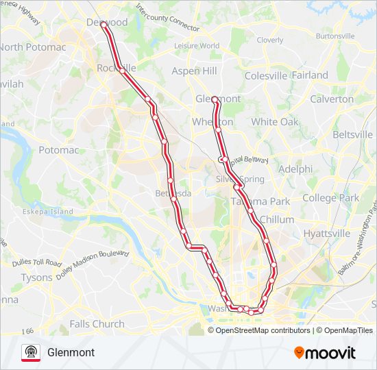 RED Metro Line Map
