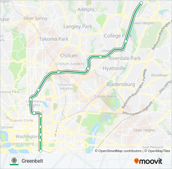 GREEN Metro Line Map