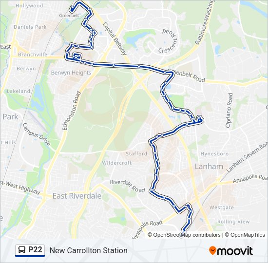 P22 Bus Line Map