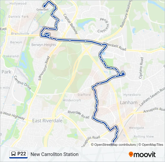 P22 Bus Line Map