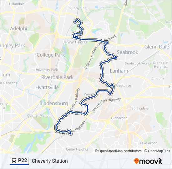 P22 Bus Line Map