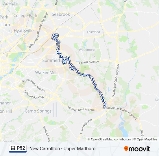 P52 Bus Line Map