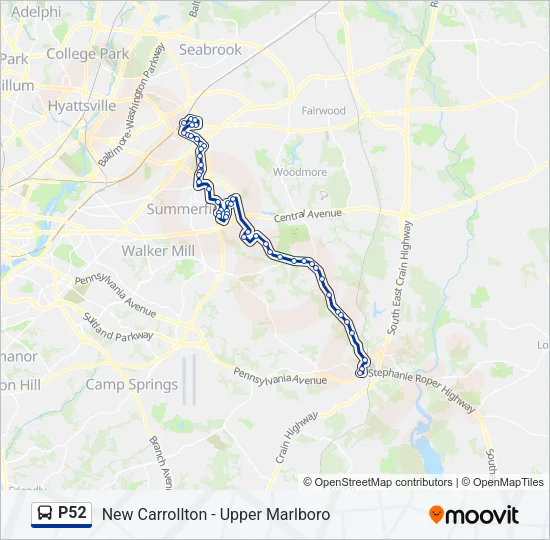 P52 Bus Line Map