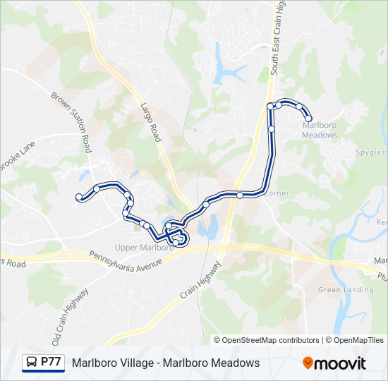 P77 Bus Line Map