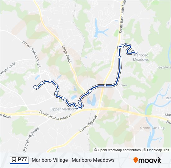 P77 Bus Line Map