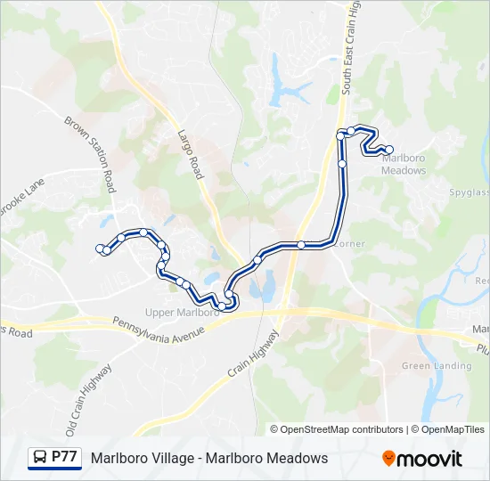 P77 Bus Line Map