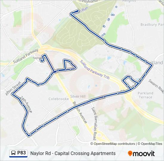 P83 Bus Line Map