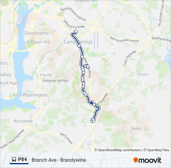 P84 Bus Line Map