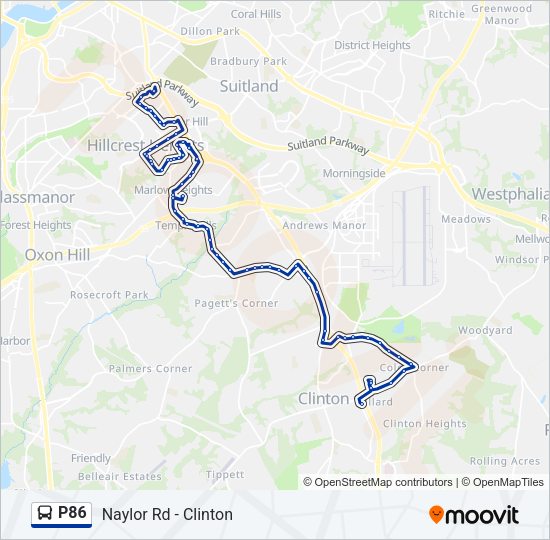 P86 Bus Line Map