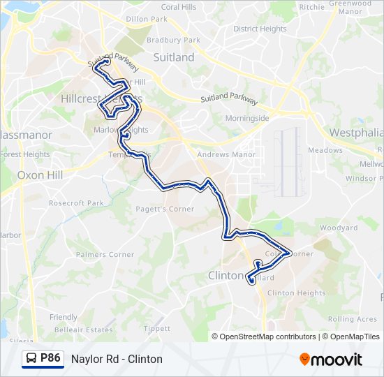 P86 Bus Line Map