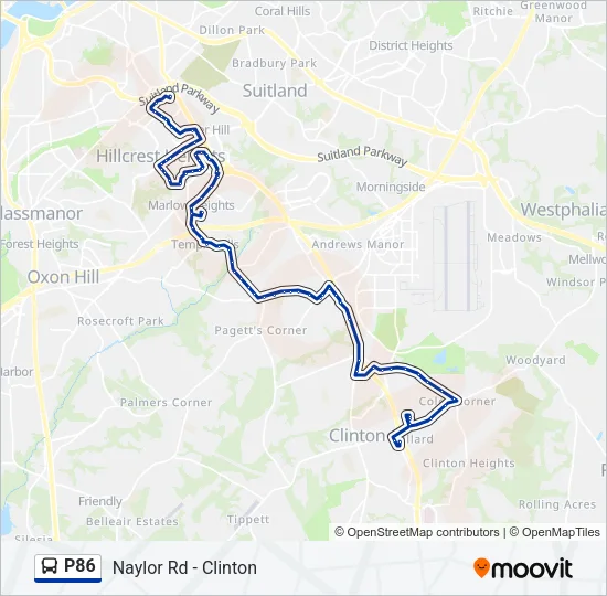 P86 Bus Line Map