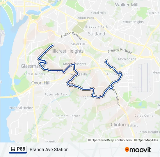 P88 Bus Line Map